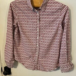 Chic Red‎ and White Blouse with apples size medium Talbot